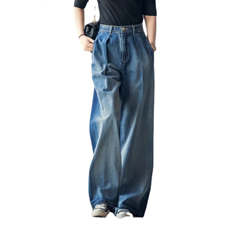 

women's jeans leg down breech breeches women boyfriends streetwear vintage high waist casual cowboy pants baggy straight mujer jeans 2c, Blue
