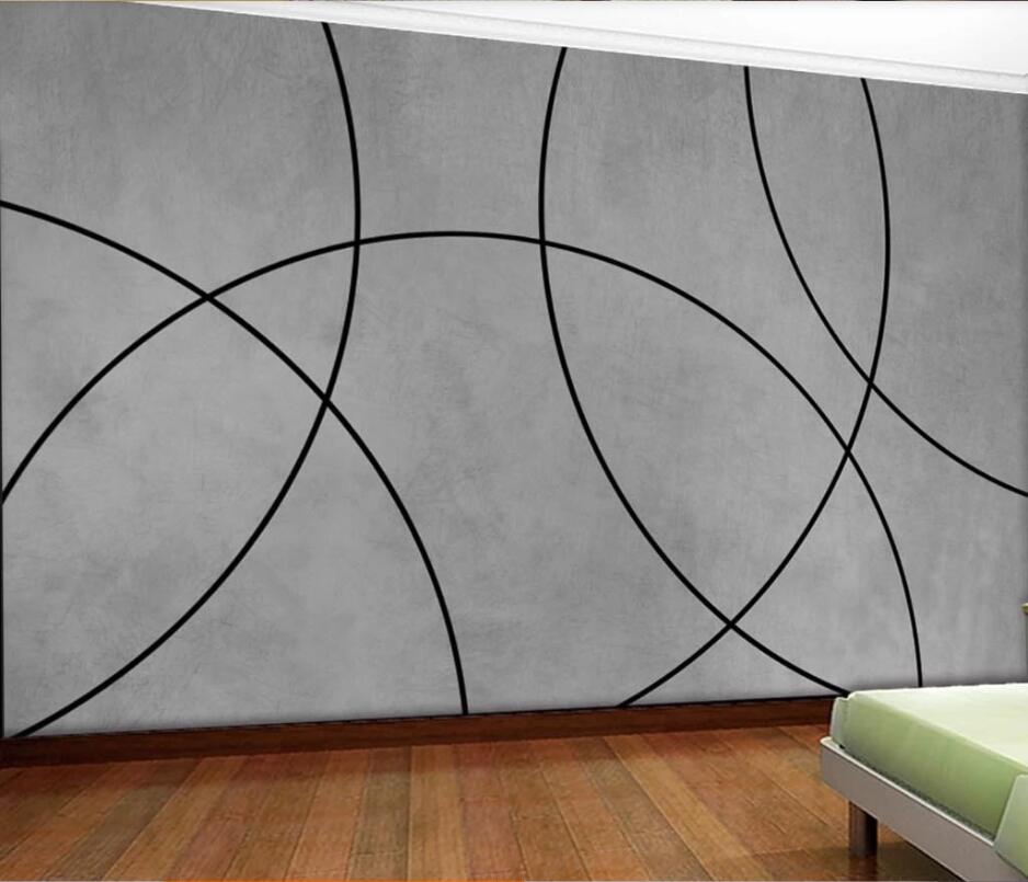 

papel de parede Custom wallpaper 3d mural modern minimalist geometric arc background wall home decoration bedroom, Grey