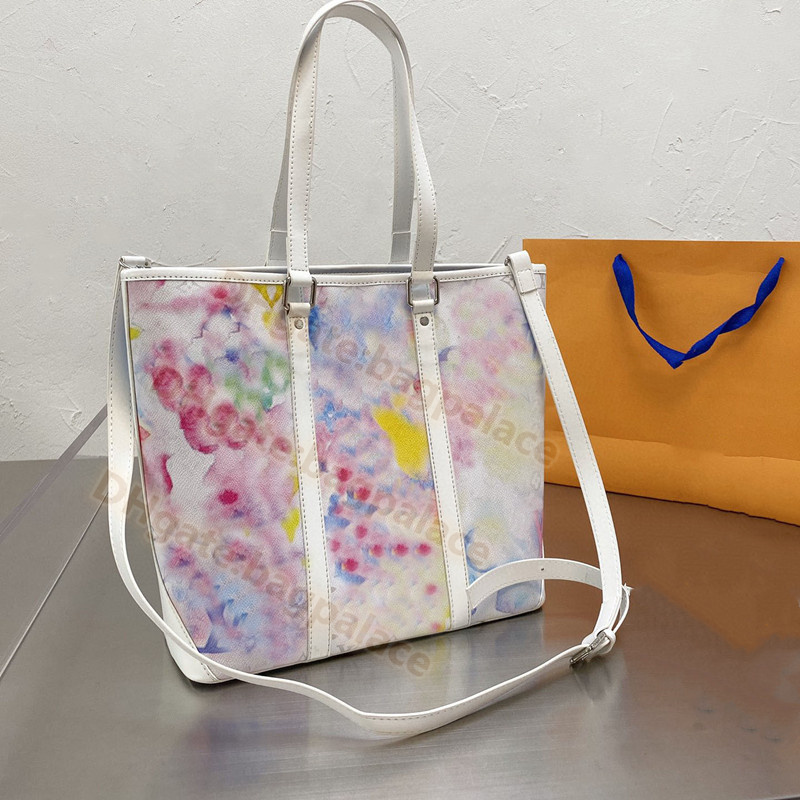 

2021 Summer large graffiti leather totes Bags painting Colorful Printed designer women tote bag handbags Luxurys Designers Hobos Mommy Mother shopping shoulder, No bags