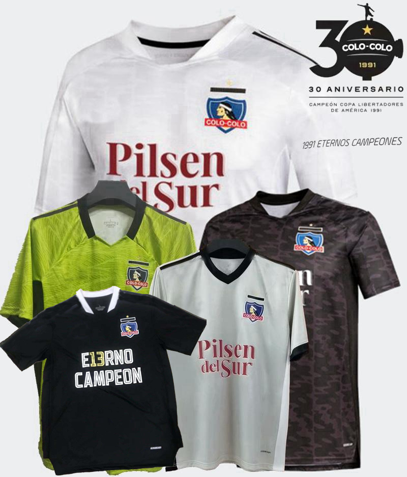 

2021 2022 Colo-Colo Soccer Jerseys Colo E13RNO CAMPEON FALCON BLANDI SUAZO CAMPOS ARRIAGADA 21 22 OPAZO 1991 Anniversary 30th home away football shirt