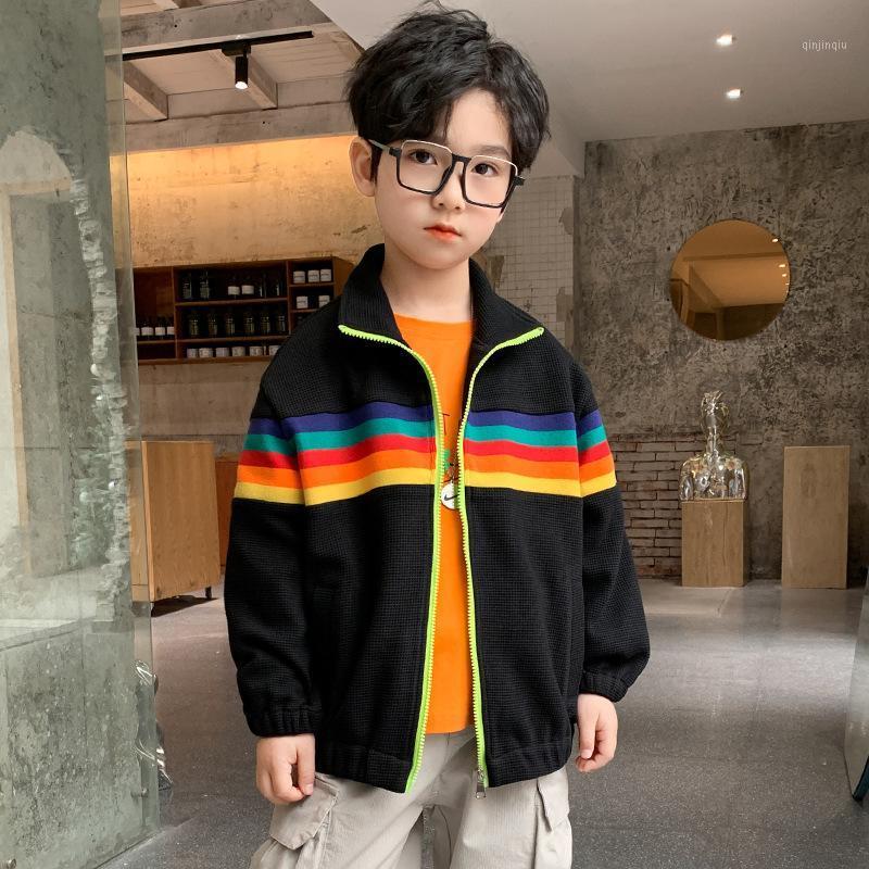 

Jackets Rainbow Spring Autumn Boy Coat Overcoat Top Kids Teenage Gift Children Clothes Formal School High Quality, Blue;gray