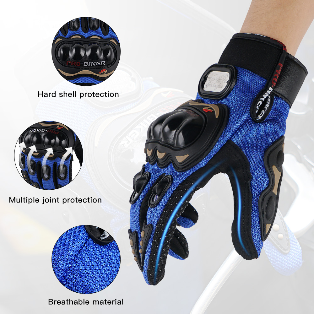 

PRO-BIKER Motorcycle Moto Glove Summer Hard Knuckle Protective Gear Full Finger Breathable Riding Scooter Glovesg