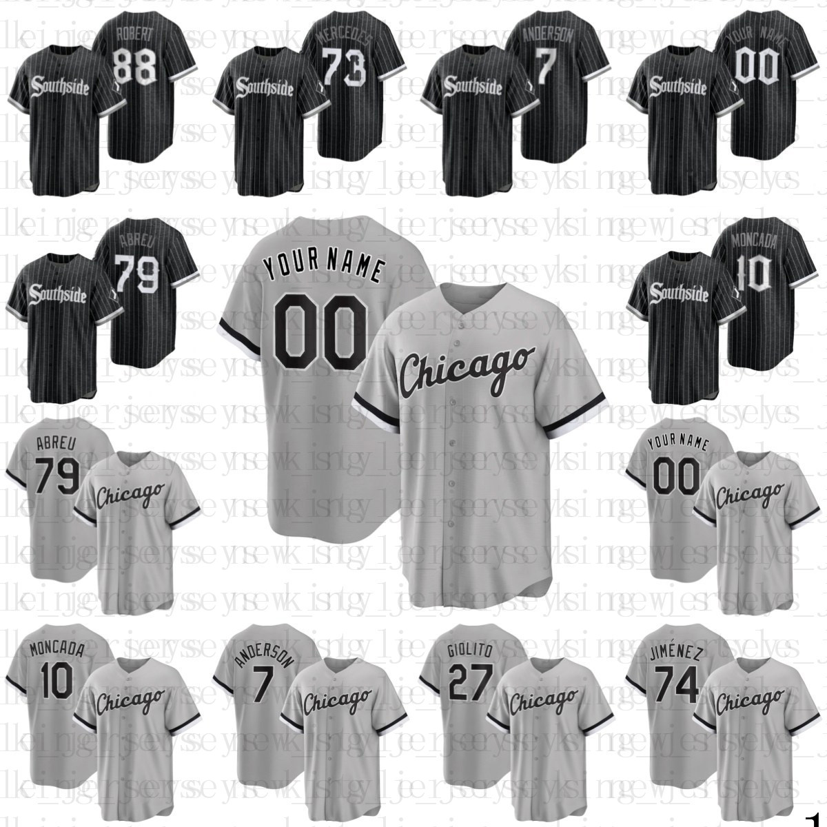 

Tim Anderson Jose Abreu Baseball Jerseys Yoan Moncada Todd Frazier Bo Jackson Cesar Hernandez Luis Robert Billy Hamilton Lance Lynn Gavin Sh, Blue;black