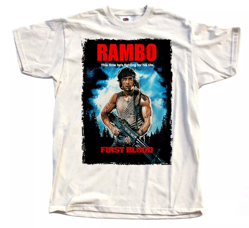 

RAMBO FIRST BLOOD T-SHIRT beige all sizes, Mainly pictures