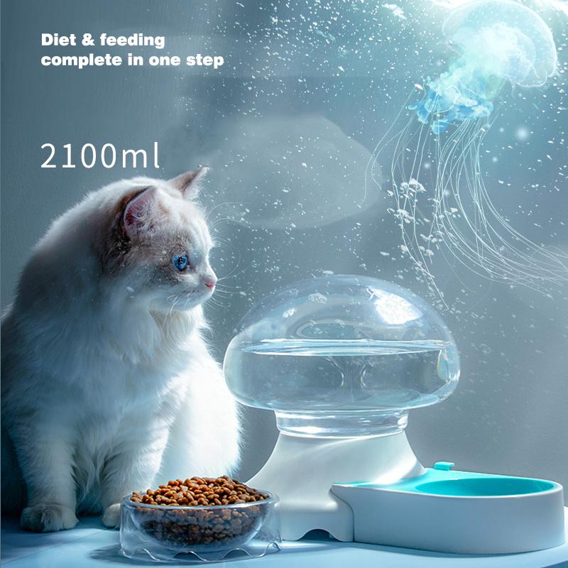 

Cat Bowls & Feeders Dog Food Bowl Automatic Feeder Water Dispenser Pets Container Drinking Raised Stand Dish Pet Supplies Style