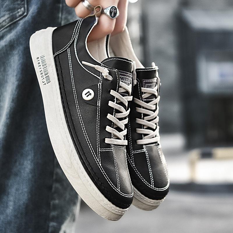

Spring and autumn PU leather sports shoes sneakers cross-border foreign trade tide men's new outdoor casual Ieqru, 39
