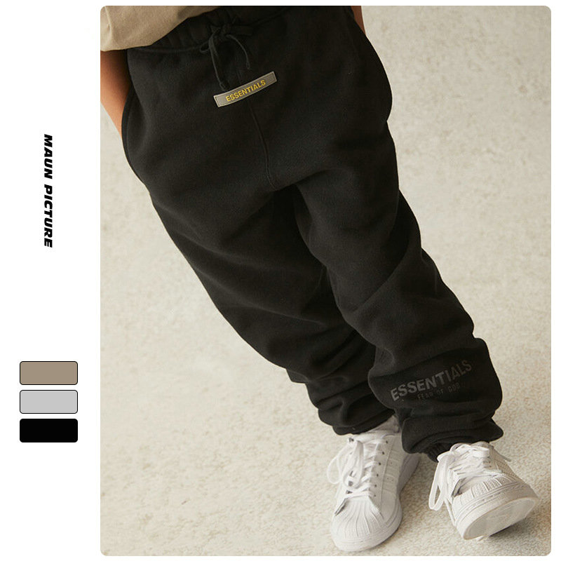 

3 colors kids boys girls G od Ess* Trousers sport Diamatical Plush Pants Casual Pant children's version plus velvet shirt warm loose fashion clothes, Pls pay the different