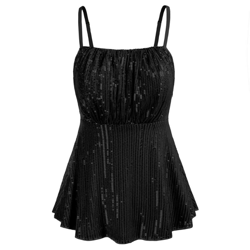

Women's Tanks & Camis Summer Women Sequined Camisole Sexy Spaghetti Straps Empire Waist A-Line Cami Tops Fashion Casual Lady Clothing 2022, White
