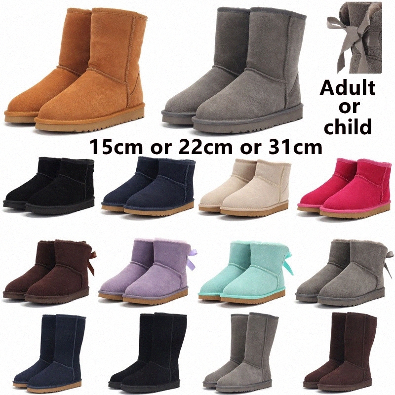 

classic Bowtie short shoes bailey bow tall button boot wgg triplet Australia Children womens women winter snow boots fur Australian furVjkH#, 13