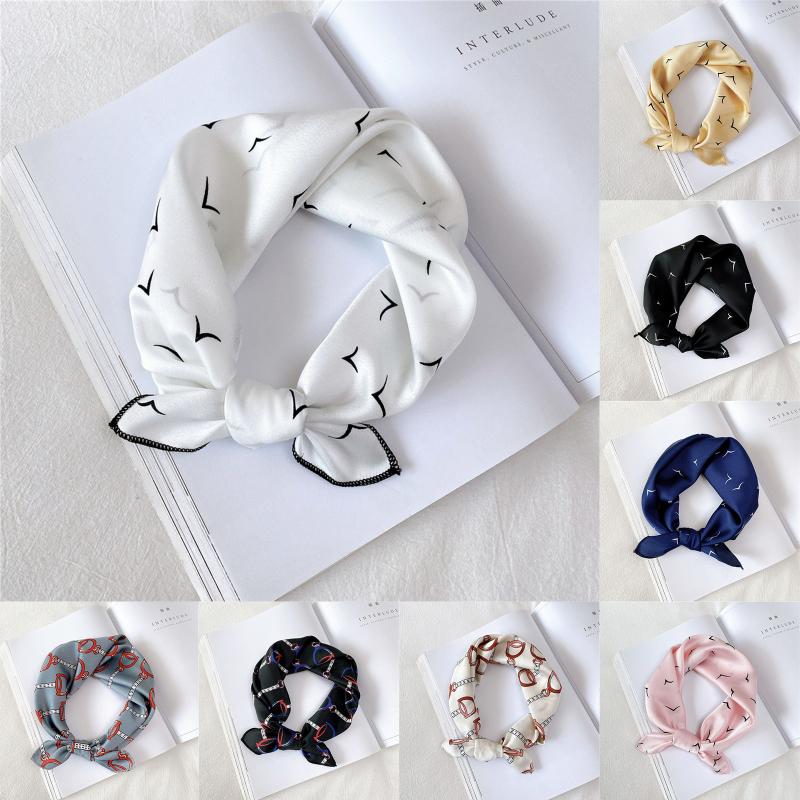

Scarves 2021 Women Scarf Small Size Silk Fabric Square NeckerChief Office Lady Spring Shawls 50*50cm