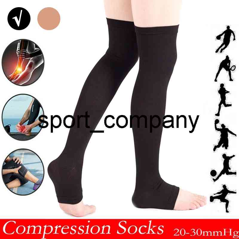 

New Unisex High Compression Socks Leg Support Stretch Compression Socks Anti Fatigue Pain Relief Knee High Stockings Socks, Black