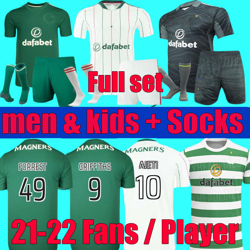 

fans player version 2021 2022 Celtic soccer jerseys EDOUARD BROWN DUFFY 21 22 away goalkeeper TAYLOR CHRISTIE 3RD Men Kids Kit socks full sets football shirt uniform, Fans 21 22 away shir