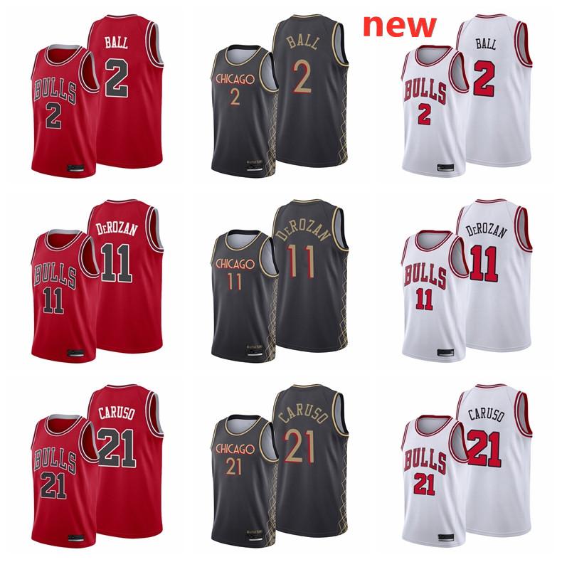 

Men Basketball jersey DeMar 11 DeRozan 2 Lonzo Ball 21 Alex Caruso 2021 Trade Black Edition City Jerseys