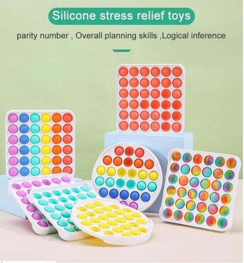 

US STOCK The latests Multicolor It Fidget Sensory Pushs Toys Bubble Board Game Anxiety Stress Reliever Kids Adults Autism Special Needs