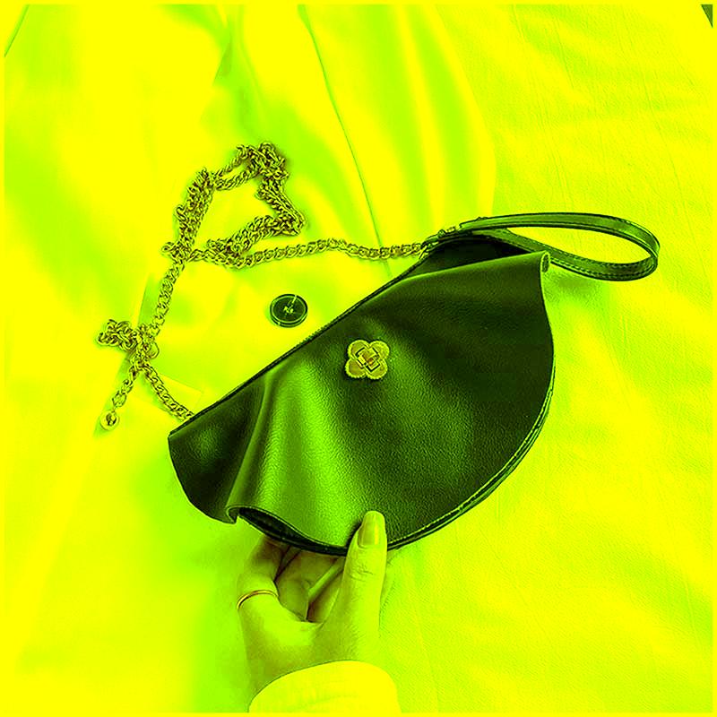 

Semicircle Design PU Leather Crossbody Bags For Women 2021 Solid Color Ladies Fashion Chain Shoulder Handbags Messenger Bag Cross Body, Black