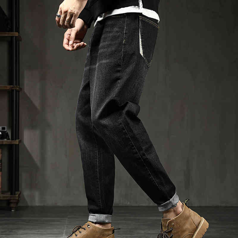 

Men's Jeans Autumn men jeans loose plus large size Harlan trousers stretch small feet jeans denim loose cotton brand, Blue