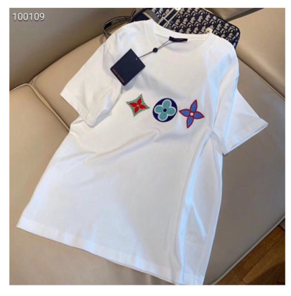 

2020 print T shirt Men Women Summer Fashion Casual Street T-shirt quu802 new LV LOUIS bag VITTON Ysl women, White;black