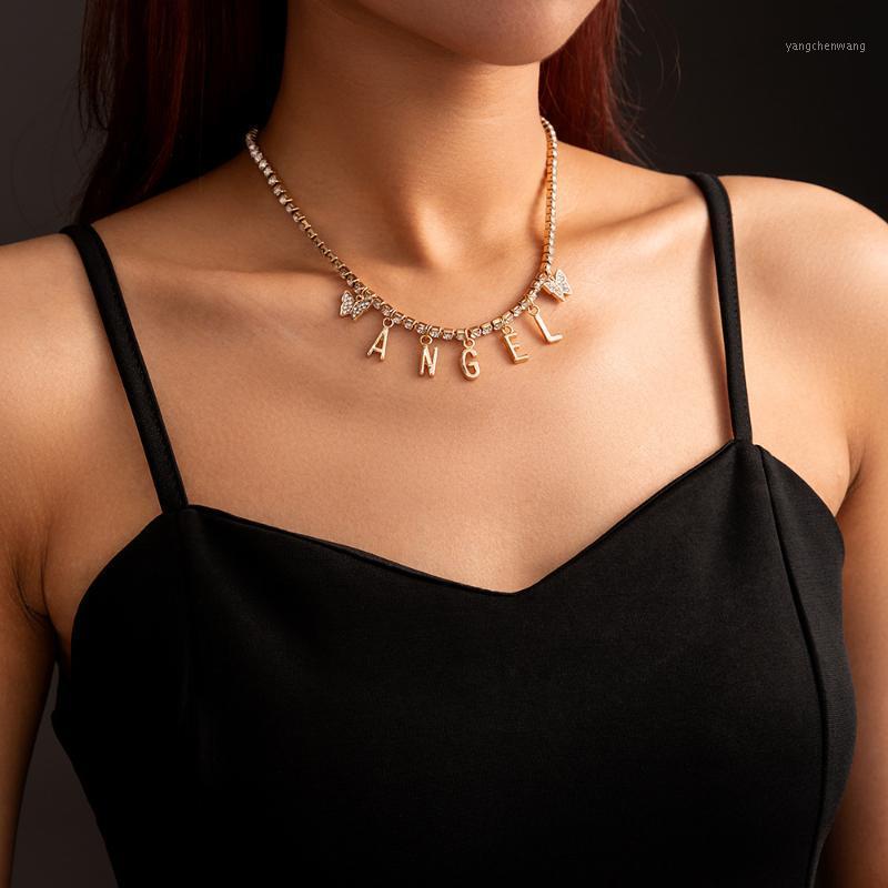 

Chains 5Pcs/lot Wholesale Angel Alphabet Rhinoceros Claw Necklace Butterfly Personality Gold Monolayer Chain Choker For Women In Bulk
