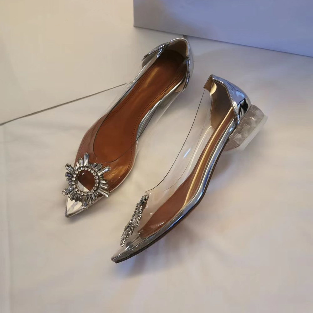 

dress shoes pointed transparent day buckle women's tsgb, Black