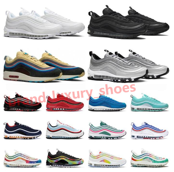

97 mens running shoes triple black white 97s silver metallic gold bred game royal men women sports sneakers