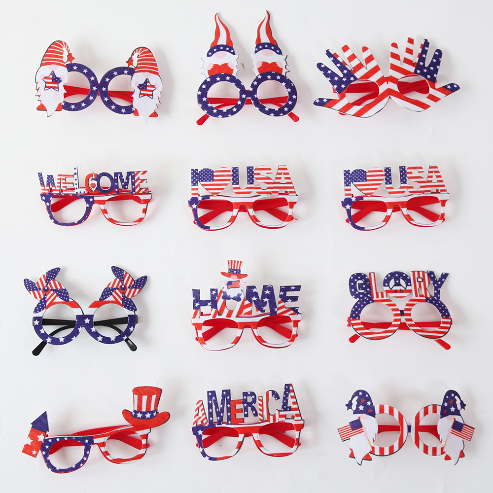 

American Flag Glasses USA Patriotic Party Sunglasses Holiday Eyewear for Parties Props many styles