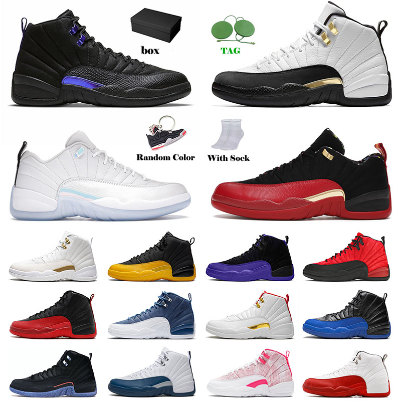 

Jorden 12 With Box Mens Jumpman 12s Royalty Basketball Shoes Low Easter Twist OVO Flu Game XII University Gold Stone Blue Sneakers Trainers, B12 40-47 winterized wntr