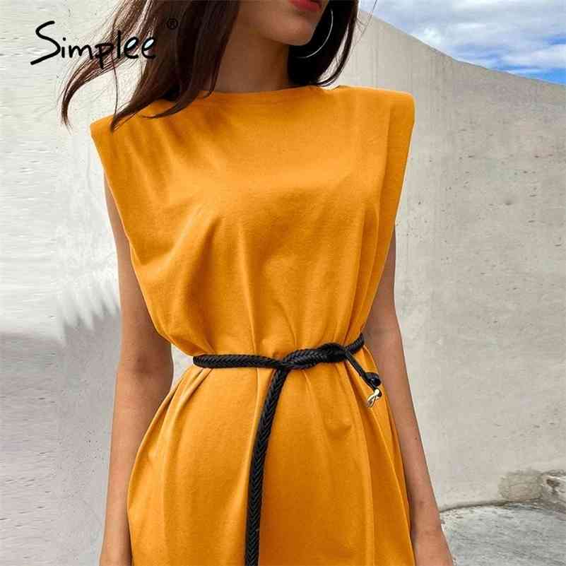 

Sexy slim women sleveless long dress Solid straight high split female sundress Summer ladies shoulder pads maxi dresses 210630, Color3 without belt