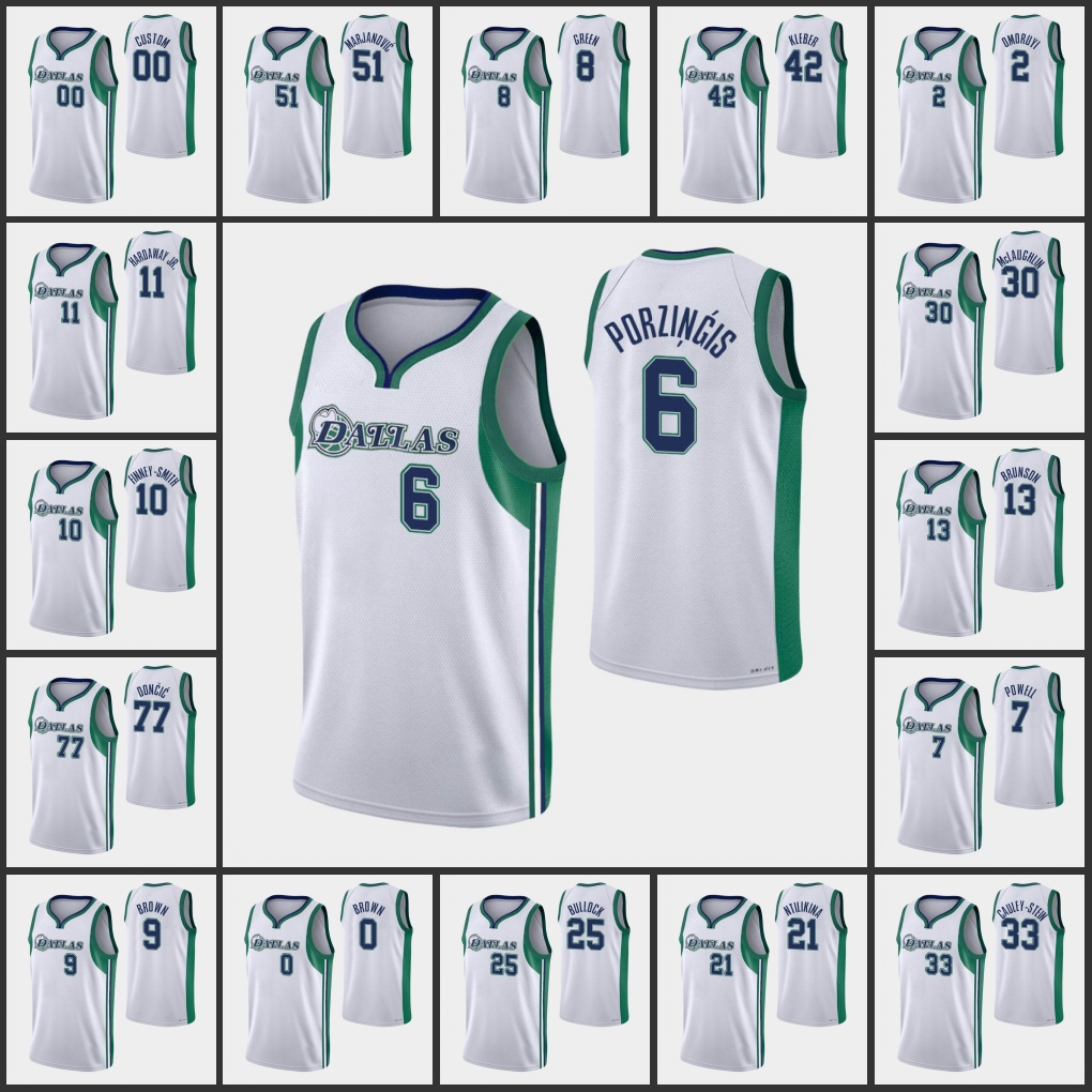 

Dallas''Mavericks''Men Luka Doncic Kristaps Porzingis Sterling Brown Boban Marjanovic 2022 75th Anniversary Custom City, Black