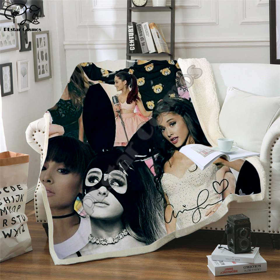 

Ariana Grand Fleece Blanket Plush 3d Printed for Adults Sofa Sherpa Fleece Bedspread Wrap Throw Blanket style-1 211019