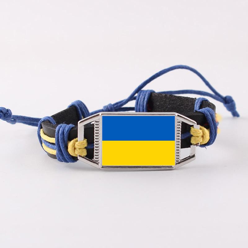 

Charm Bracelets Ukraine Uruguay European Union Sweden Bosnia And Herzegovi Flag Charms Genuine Leather Bracelet Bangles Hand Braided