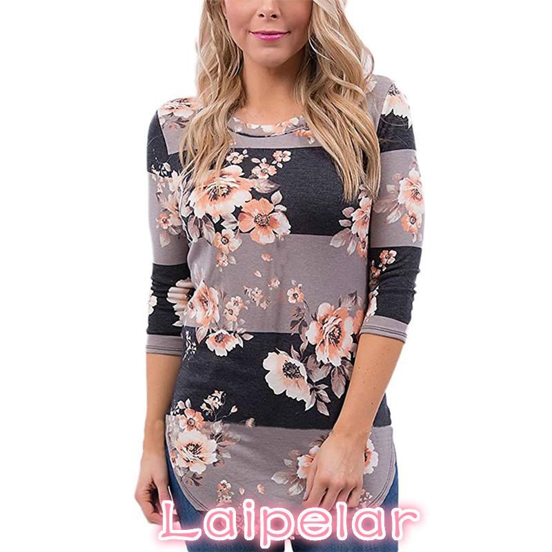 

Women' Blouses & Shirts Women Fashion Summer Casual Floral Print Long Sleeve Shirt Tunic Tops Tees Blusas Feminina Plus Size, Dot