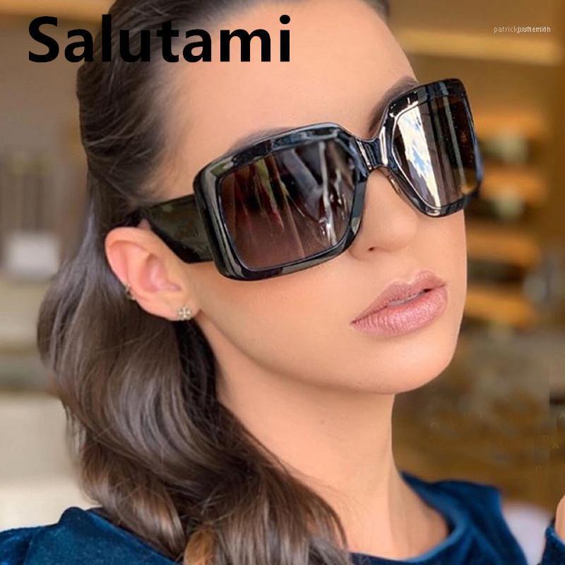 

Chic One Piece Curved Frame Women's Sunglasses 2021 Black Pink Square Gradient Sun Glasses Men Vintage Shades1