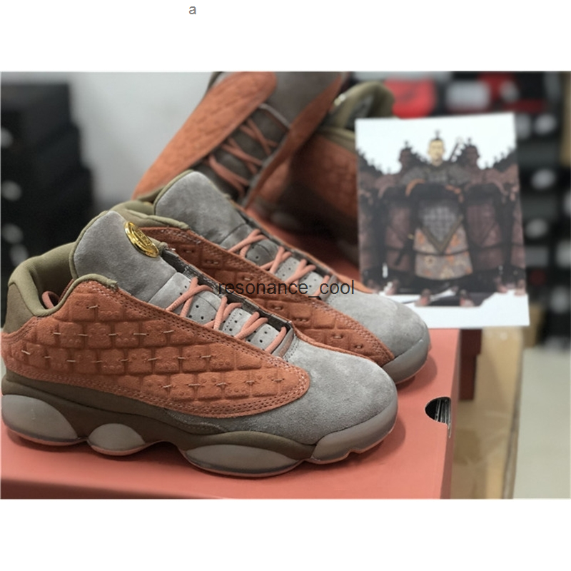 

Clot x 13 Low Sepia Stone/Canteen-Terra Men Basketball Shoes 13s Blush Chinese Terracotta Warrior Sports Sneakers, Sepia stone/canteen-terra blush