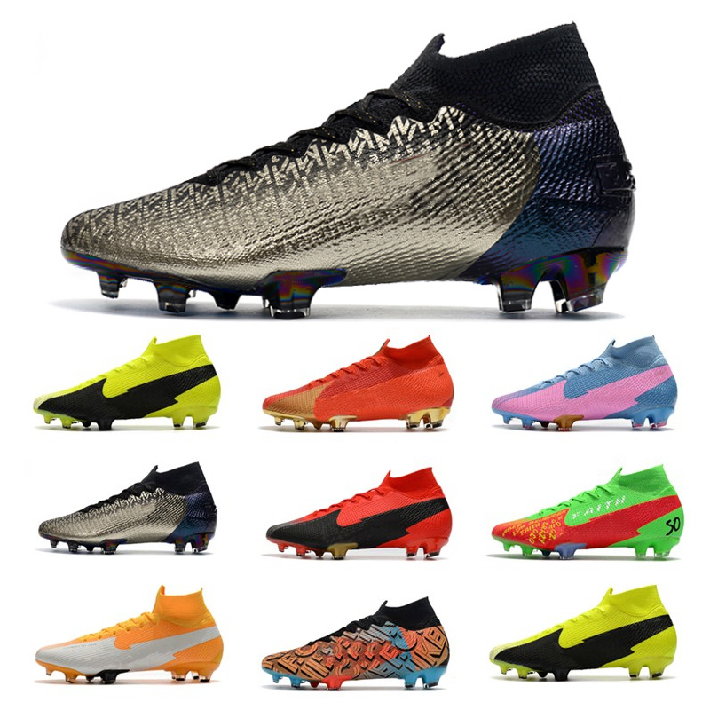 

2021 Men Mercurial Superfly VII Elite SE FG Soccer Cleats Shoes Designer World Cup ACC Cristiano Ronaldo Football Boots, Color 6