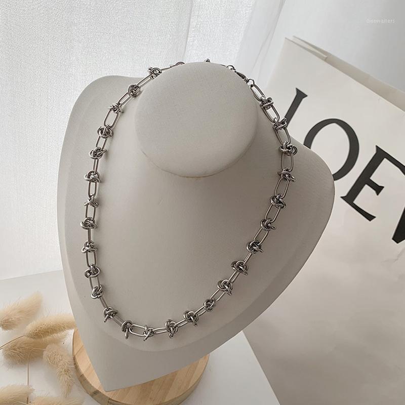 

Chains Stainless Steel Small Wire Brambles Iron Unisex Choker Necklace Women Hip-hop Gothic Punk Style Barbed Little Thorns Chain