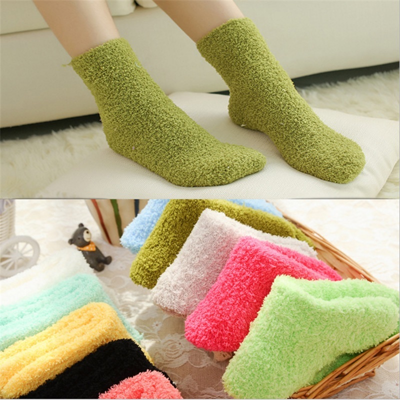

Ladies Fulffy Socks Solid Colors Women Fuzzy Sock Winter Sock Warm Socks Home Candy Color Thick Floor Thermal Sleeping Socks Hosiery 44 X2, Black