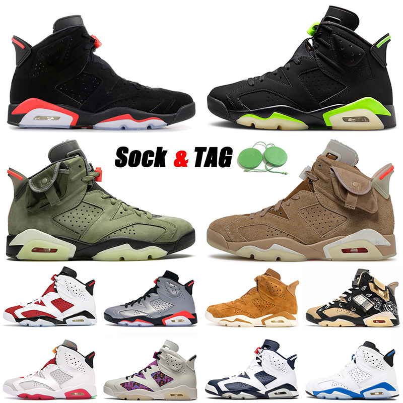 

High Quality 2021 Basketball Shoes 6 6s VI Black Infrared Electric Green Mens Women Jumpman Cactus Jack British Khaki Retro Trainers Sneakers 36-47, D23 40-47 golden harvest