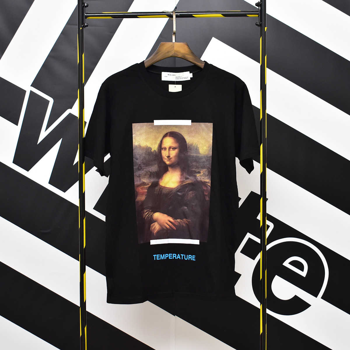 

2021 T shirt Summer Off f White Mona Lisa Short Sleeve Cotton Loose for Men and Women, White;black