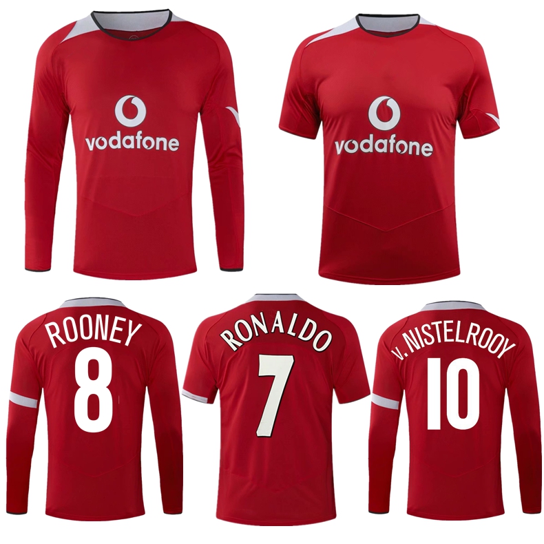 

2004 2006 van Nistelrooy Ronaldo retro soccer jersey Rooney Scholes Giggs classic vintage football shirt, Home ucl jersey