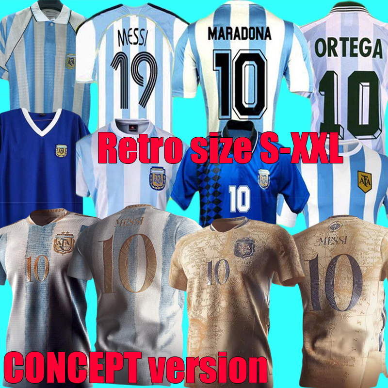 

special 2021 2022 Argentina Concept version Soccer jersey Home Messi Retro Maradona 1986 1978 1996 Football Shirt 1998 2006 1994 RIQUELME CANIGGIA, Black;yellow