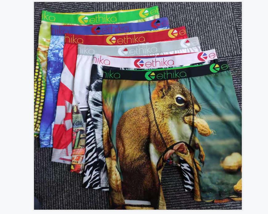 

Promotion !Random styles Ethika Men's boxer underwear sports hip hop rock excise underwear skateboard street fashion quick dry, Black;white