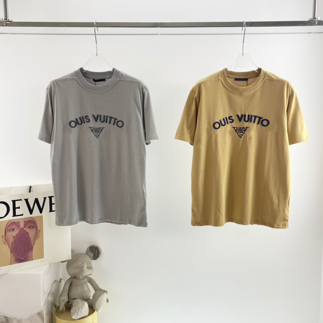 

2021 t-shirts round neck short sleeve cotton fabric printing embroidery European large size black and White Multi Color Y1