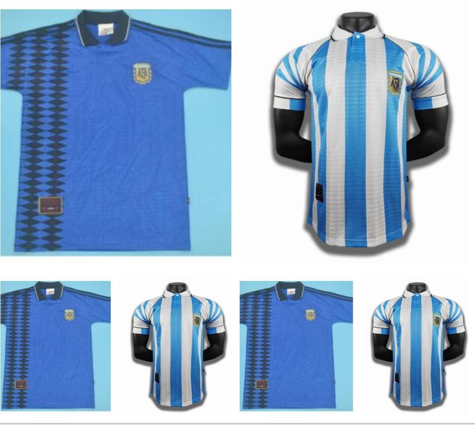 

Argentina 1994 Retro Soccer Jersey home away Vintage #10 Maradona #7 CANIGGIA commemorate antique Collection 94 classic football shirt, 1994 away