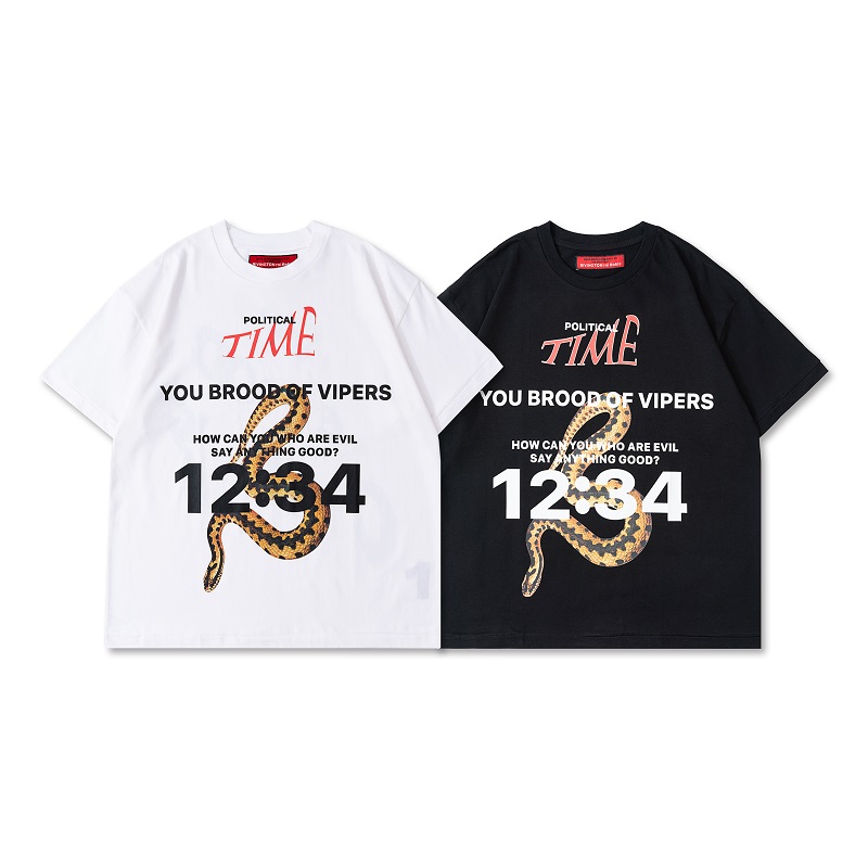 

2021 USA spring summer Vipers Number Vintage T Shirt Fashion oversize Men Women High Street casual Cotton Tee skateboard Tshirt, White tee