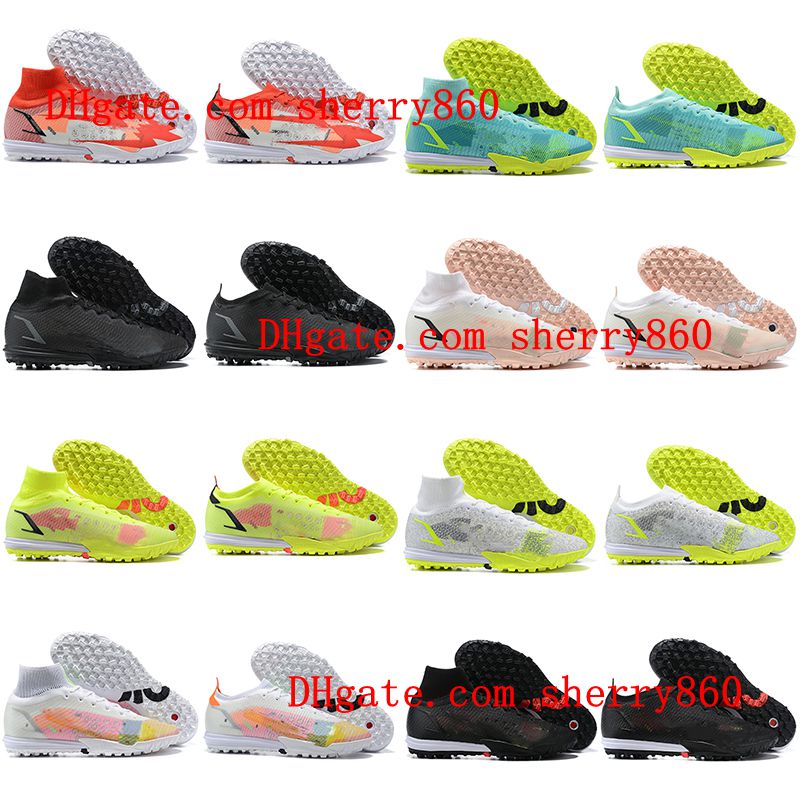 

2021 Superfly 8 Academy TF Soccer Shoes Mercurial 14 generation high top Turf Cleats Football Boots Neymar Cristiano Ronaldo CR7, As picture 17