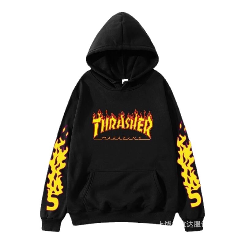 

Thrasher flame hooded men' fashion card, White