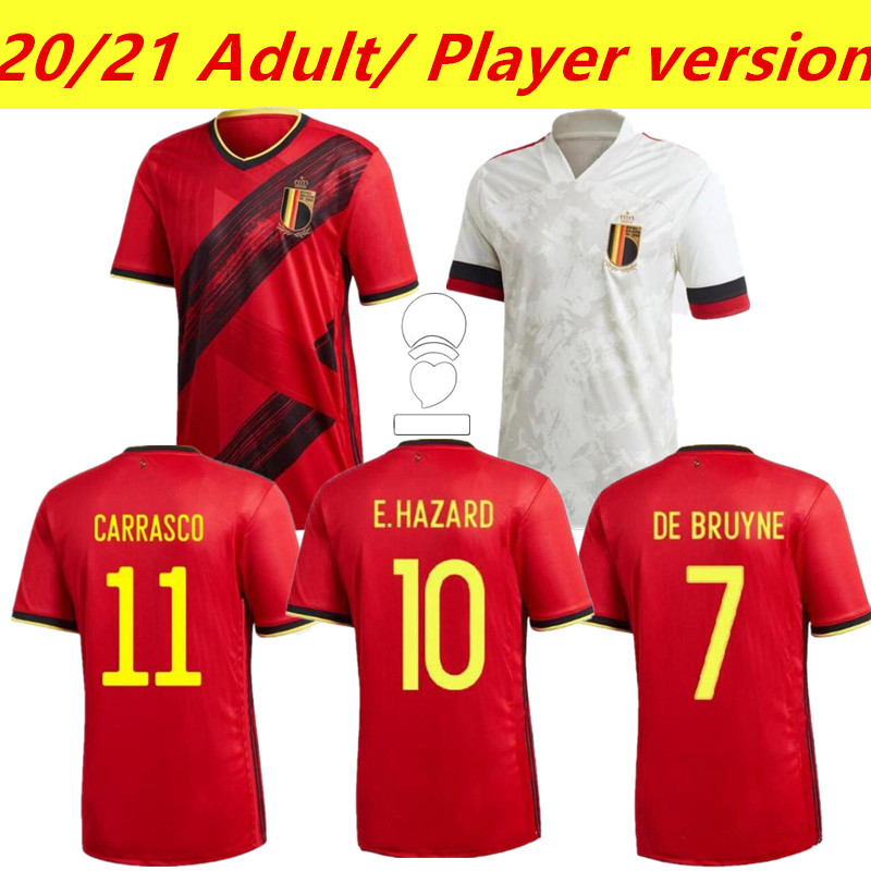 

20 21 Belgium Home away soccer jersey LUKAKU HAZARD KOMPANY DE BRUYNE MERTENS Jerseys 2021 Adult man sports football shirt, Black;yellow