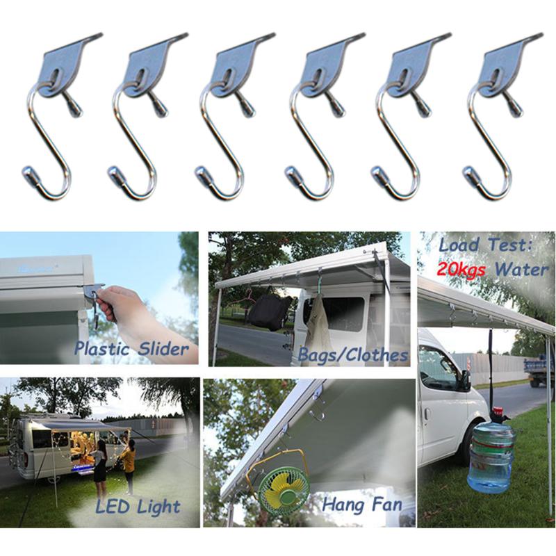 

Hooks & Rails 6pcs Caravan Awning Hanger Outdoor Hook RV Awings Camper Awing Self-driving Trailer Modified Shed