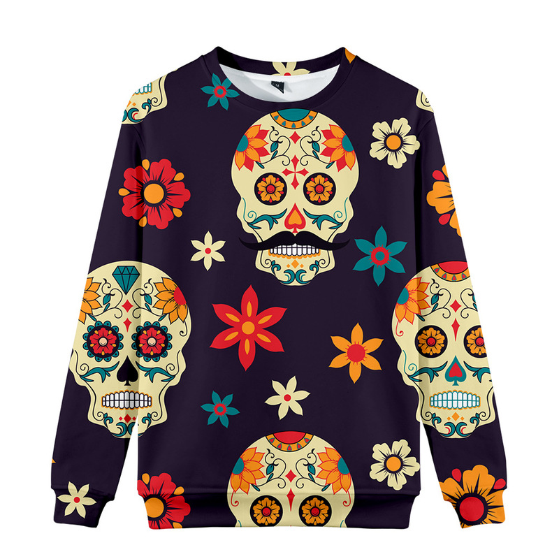 

Avant-garde cartoon boy girl T-shirt 3D printing animal print T-shirt long-sleeved shirt color clothes children's tops, Blue