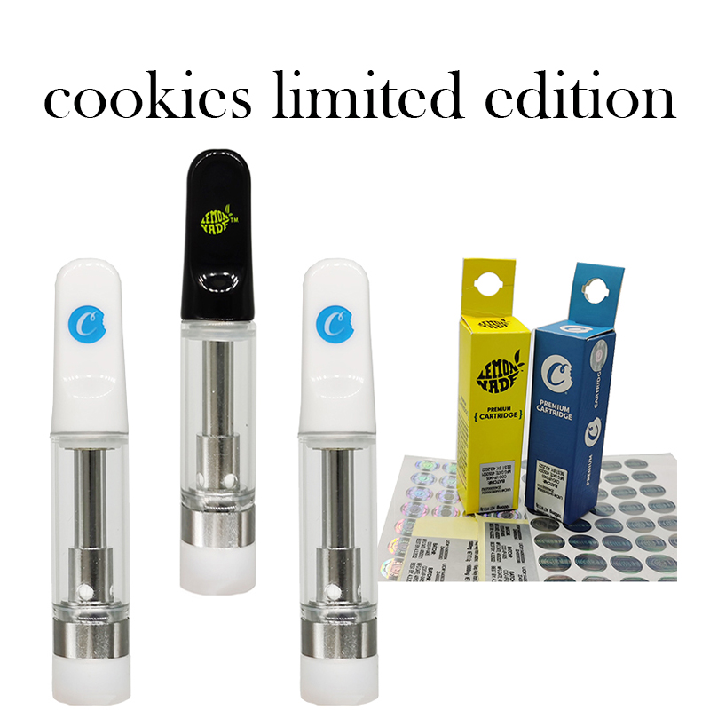 

Cookies Vape Cartridges Limited Edition Packaging Atomizers 0.8ml 1.0ml Carts 510 Cartridge Ceramic Coil Empty Vapes Pen Thick Oil Glass Vap